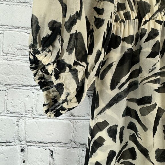 Alexis x Target Botanical One Shoulder Black White Ruffle Chiffon Dress Women S - Picture 8 of 12